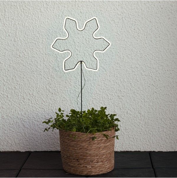 Venkovní světelná LED dekorace výška 60 cm Star Trading Neonsnowflake - bílá - Homein.cz