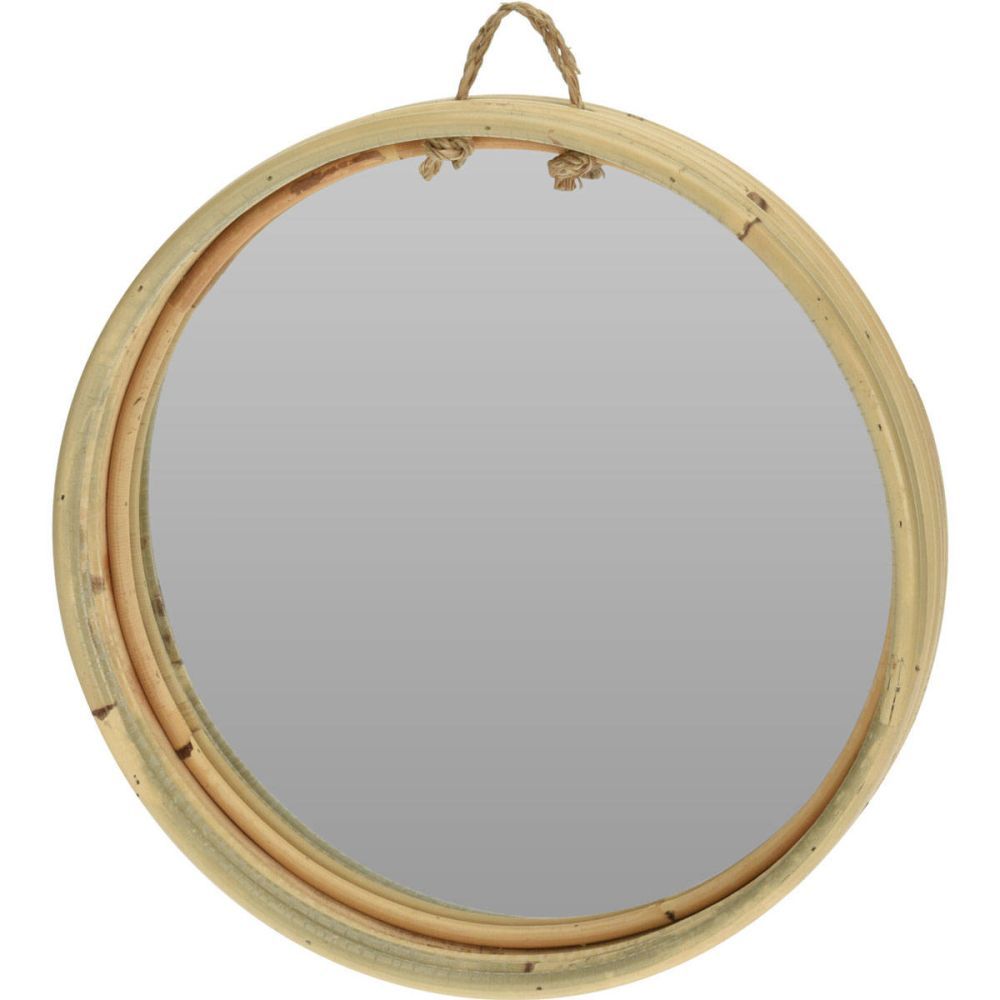 Home Styling Collection Kulaté zrcadlo s ratanovým rámem, dekorativní, O 30 cm - EMAKO.CZ s.r.o.