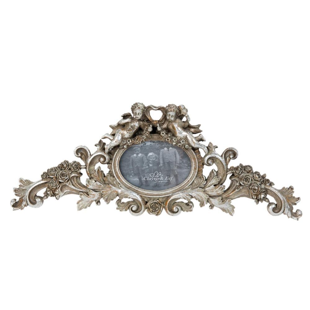Antik fotorámeček s andílky a ornamenty - 47*3*18 cm / 8*12 cm Clayre & Eef - LaHome - vintage dekorace