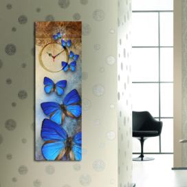 Wallity Dekorativní nástěnné hodiny Waility modré/hnědé