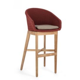 BIZZOTTO zahradní barová židle COACHELLA červeno-šedá