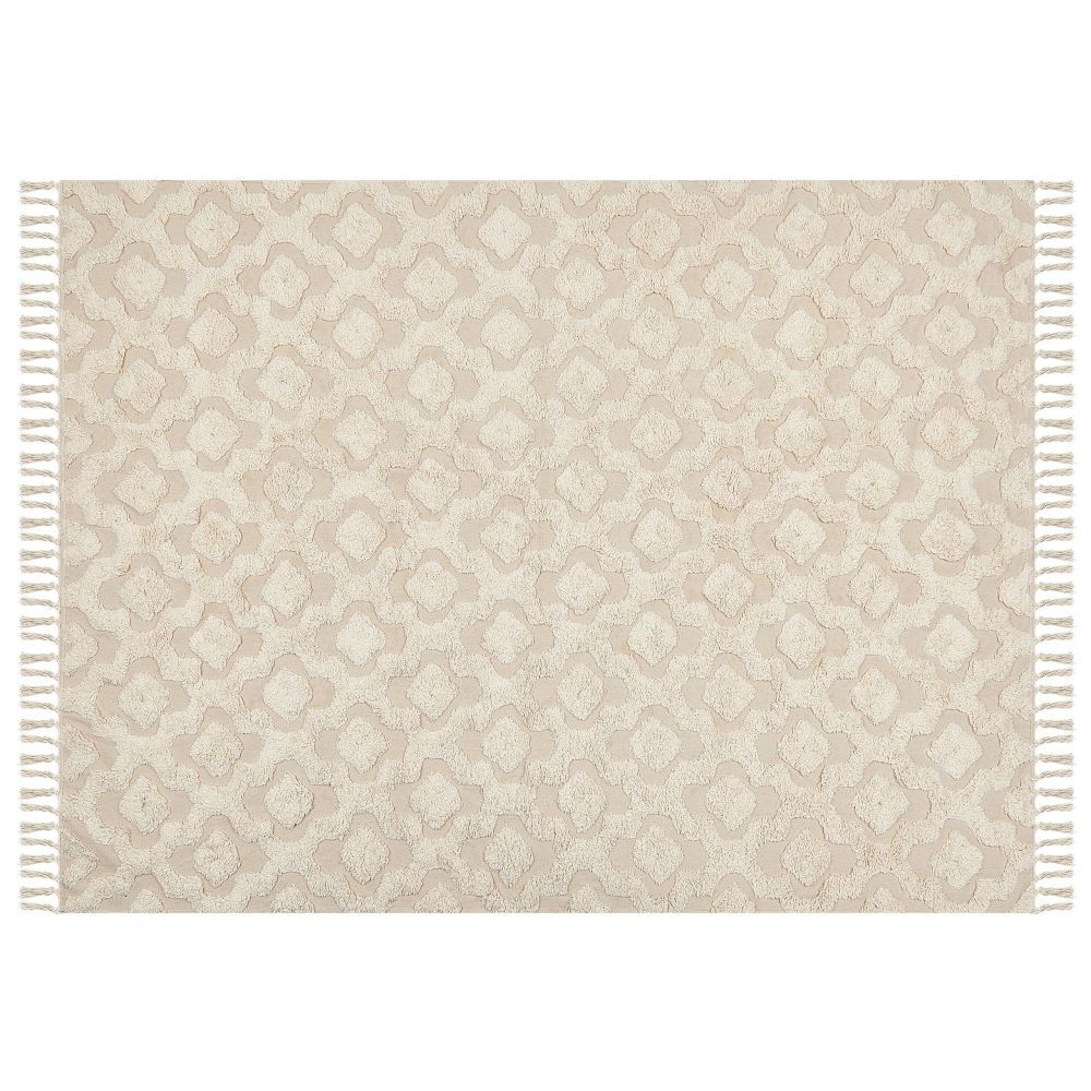 Bavlněný koberec 160 x 230 cm béžový AKSARAY - Beliani.cz