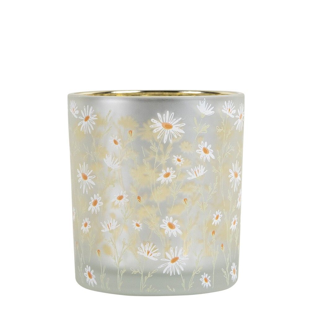 Skleněný svícen se sedmikráskami Wild Flowers Daisies S - Ø 7*8 cm Mars & More - LaHome - vintage dekorace