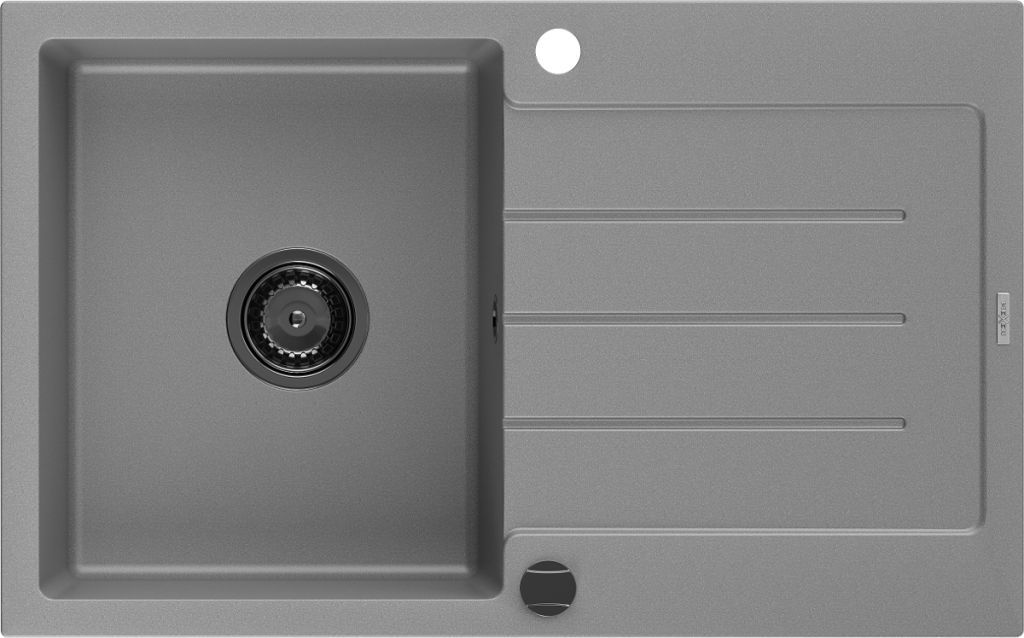 MEXEN - Bruno granitový dřez 1 s odkapávačem 795 x 495 mm, šedá, + sifon grafit 6513791010-71-B - Hezká koupelna s.r.o.