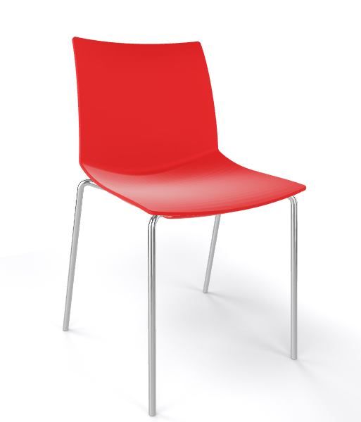 GABER - Židle KANVAS NA, červená/chrom - 