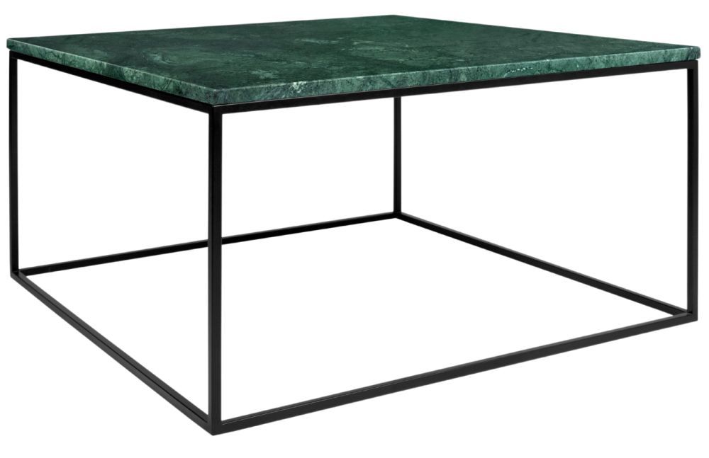 Zelený mramorový konferenční stolek TEMAHOME Gleam II. 75x75 cm s černou podnoží - Designovynabytek.cz