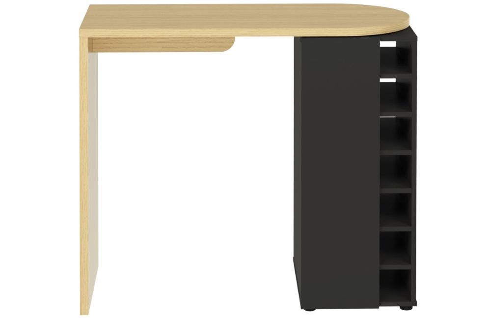 Černý dubový barový stůl TEMAHOME Roll 110 x 50 cm - Designovynabytek.cz
