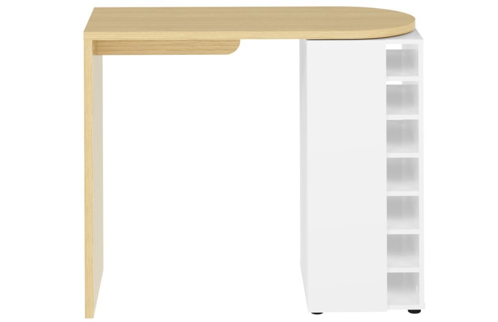 Bílý dubový barový stůl TEMAHOME Roll 110 x 50 cm - Designovynabytek.cz