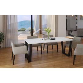 Jídelní stůl KAISARA 185x90 cm černá/bílá Mdum