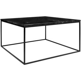 Černý mramorový konferenční stolek TEMAHOME Gleam II. 75x75 cm s černou podnoží