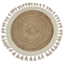 Jutový kulatý koberec ⌀ 120 cm béžový SAMSUN