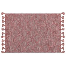 Bavlněný koberec 160 x 230 cm červený NIDGE Beliani.cz