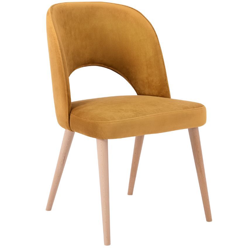 Nordic Design Žlutá sametová jídelní židle Jolene - Designovynabytek.cz