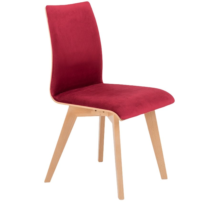Nordic Design Červená sametová jídelní židle Runny - Designovynabytek.cz