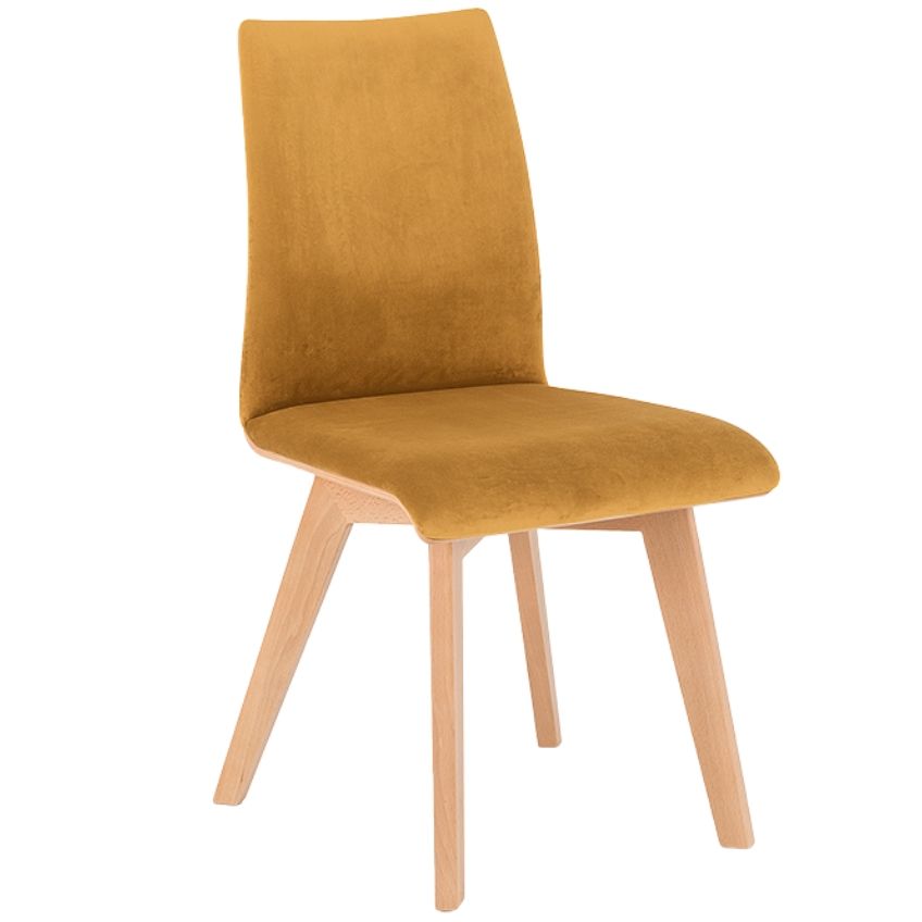 Nordic Design Žlutá sametová jídelní židle Runny - Designovynabytek.cz