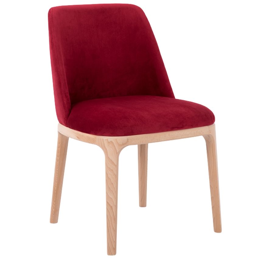 Nordic Design Červená sametová jídelní židle Lola - Designovynabytek.cz