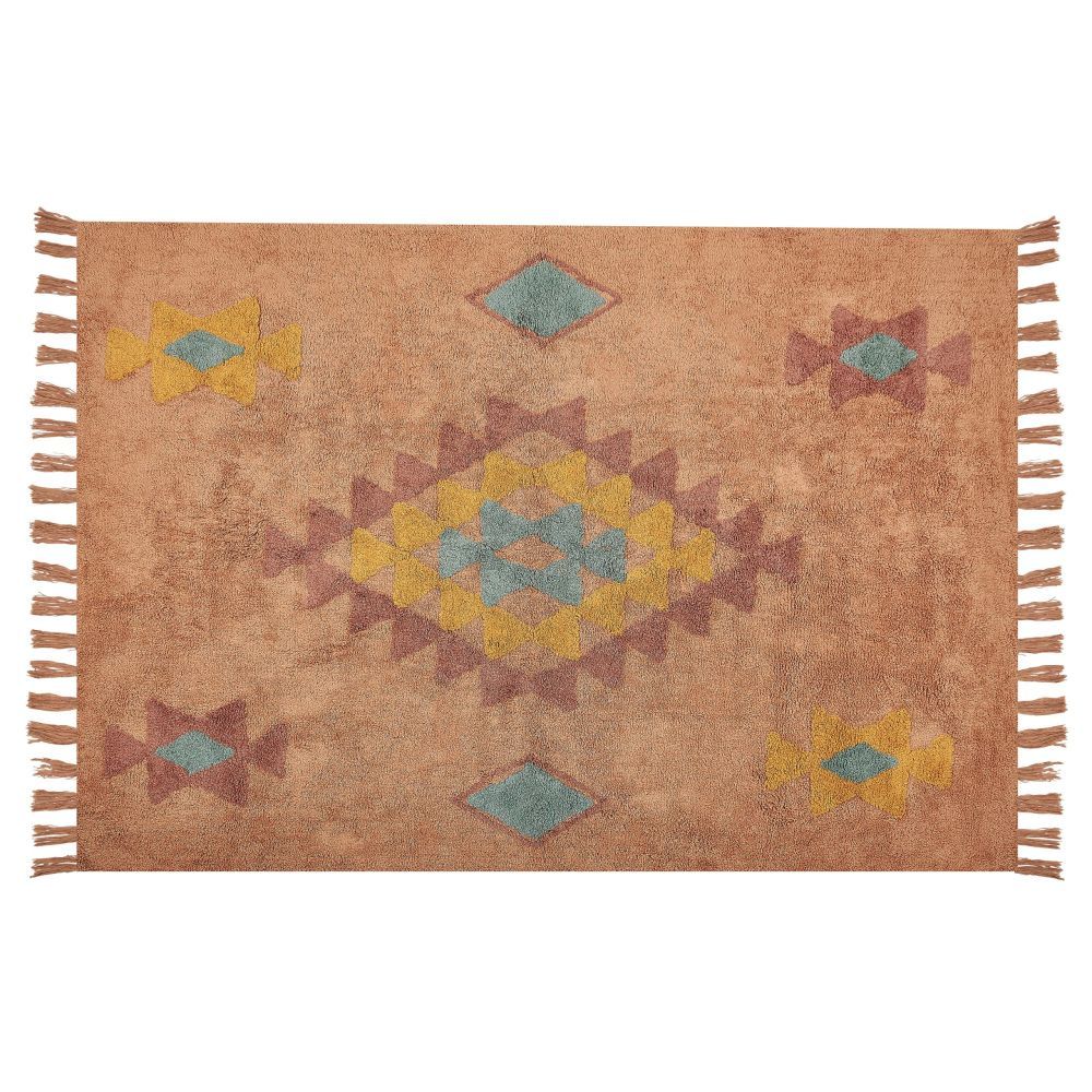 Bavlněný koberec 140 x 200 cm oranžový IGDIR - Beliani.cz