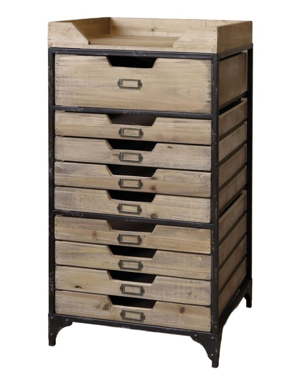 Dřevěno-kovová komoda se šuplíčky Sorting Shelf - 40*38*75cm Chic Antique - LaHome - vintage dekorace