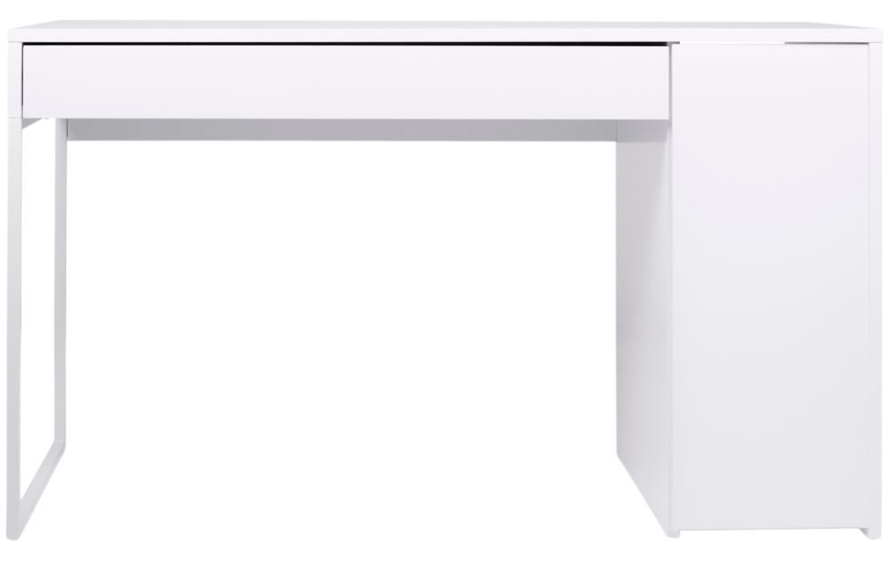 Bílý lakovaný pracovní stůl TEMAHOME Prado 130 x 60 cm s bílou podnoží - Designovynabytek.cz