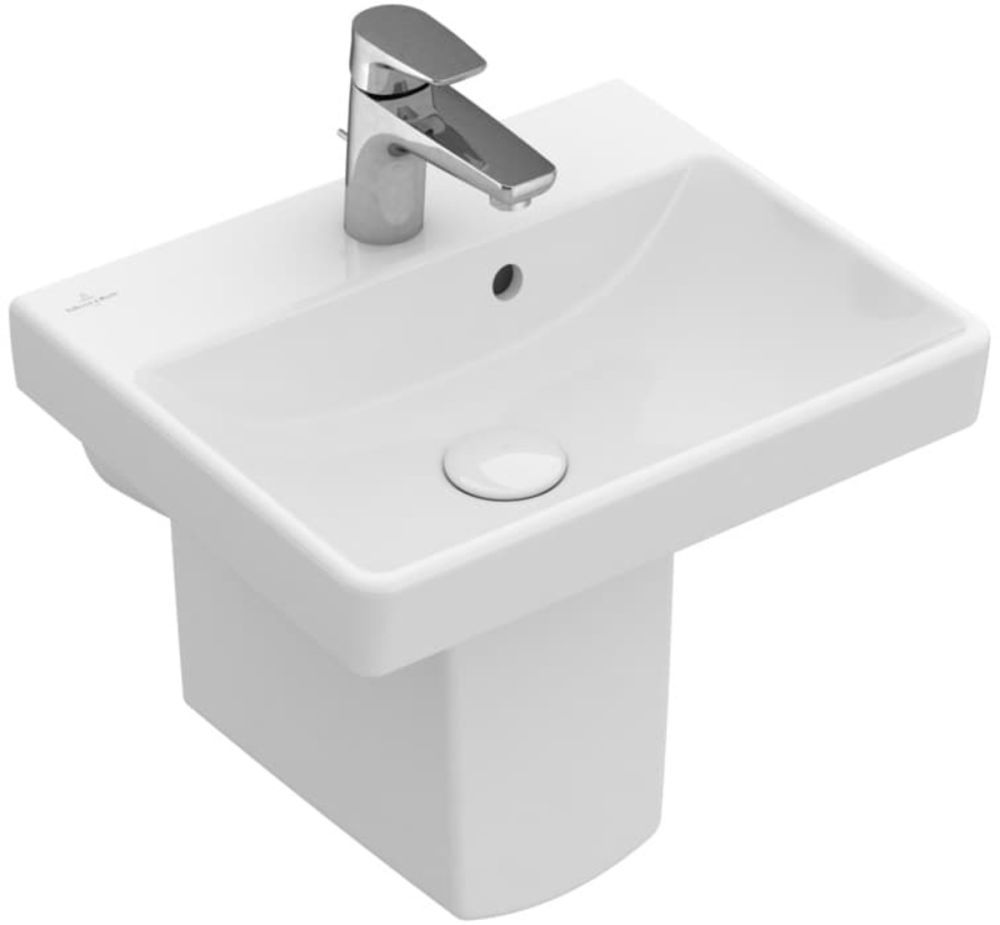 Villeroy & Boch umyvadlo Avento 450 x 370 x 180 mm, bílá Alpin CeramicPlus, s přepadem, neleštěné - Siko - koupelny - kuchyně
