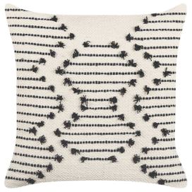 Bavlněný polštář s geometrickým vzorem 45 x 45 cm béžový/ černý MYRTUS