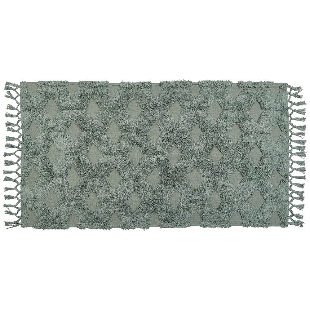 Bavlněný koberec 80 x 150 cm zelený KARS - Beliani.cz