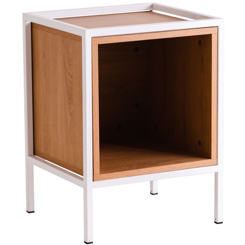 Nordic Design Noční stolek Skipo II. 60 x 45 cm s dubovým dekorem a bílou konstrukcí - Designovynabytek.cz