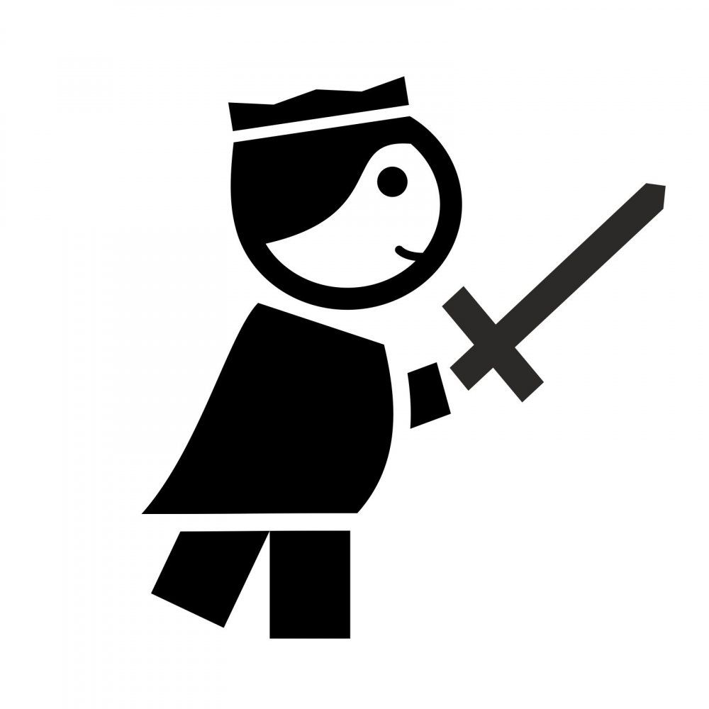 Pieris design Princ s mečem - samolepka na zeď bílá - Pieris design