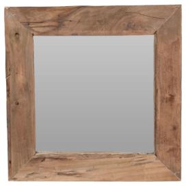 Home Styling Collection Zrcadlo v teakovém rámu, 50 x 50 cm
