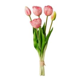 Umělý svazek Tulipánů růžová, 39 cm