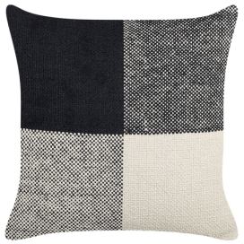Bavlněný polštář patchwork 45 x 45 cm černý/ béžový LAELIA