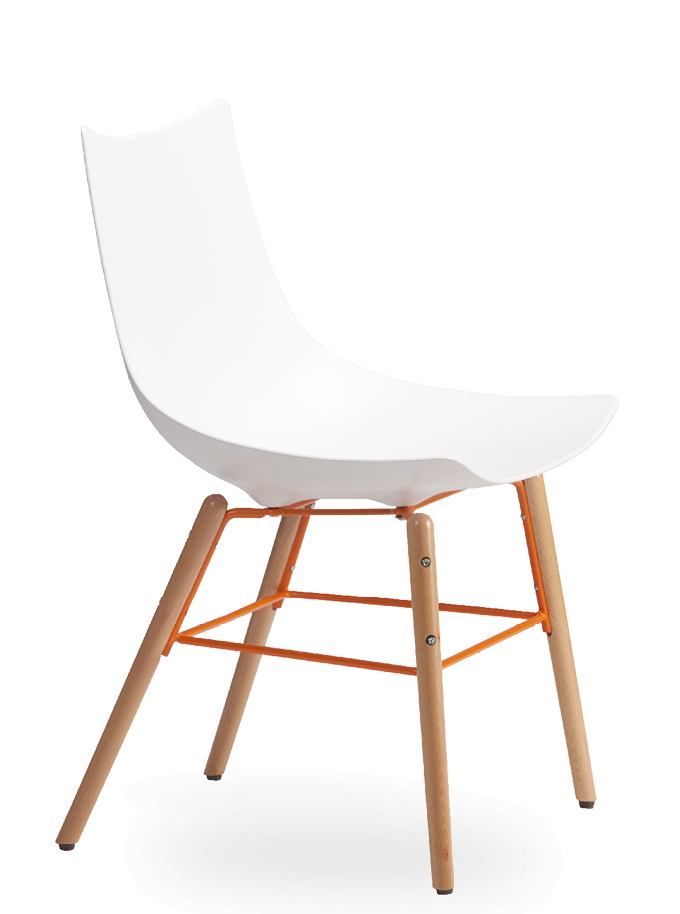 ROSSIN - Židle LUC plastová s dřevěnou podnoží  - 