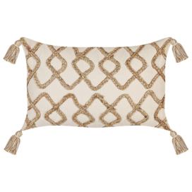 Bavlněný polštář se vzorem 30 x 50 cm béžový INCANA