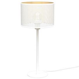  Stolní lampa LOFT SHADE 1xE27/60W/230V pr. 25 cm bílá/zlatá 