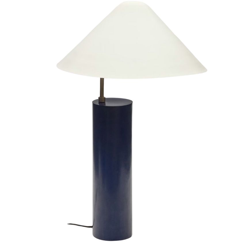 Modro bílá kovová stolní lampa Kave Home Shiva 42 cm - Designovynabytek.cz