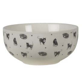 Béžová porcelánová miska Cats and Kittens – Ø14*7 cm / 500 ml Clayre & Eef