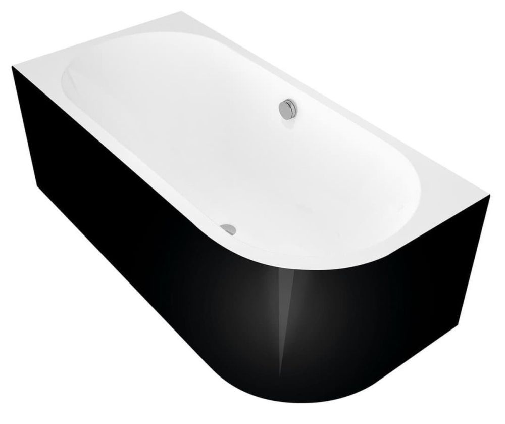 Asymetrická vana Polysan ASTRA 160x75 cm akrylát levá černo/bílá 33611MB - Siko - koupelny - kuchyně