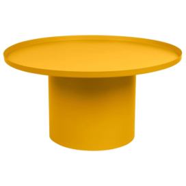 Hořčicově žlutý kovový konferenční stolek Kave Home Fleksa Ø 72 cm