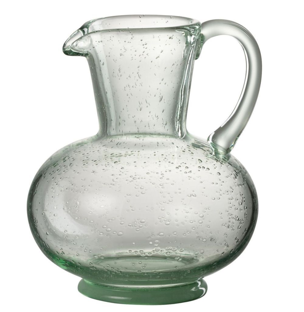 Zelený skleněný džbán s bublinkami Yones M - 16*15*21cm J-Line by Jolipa - LaHome - vintage dekorace