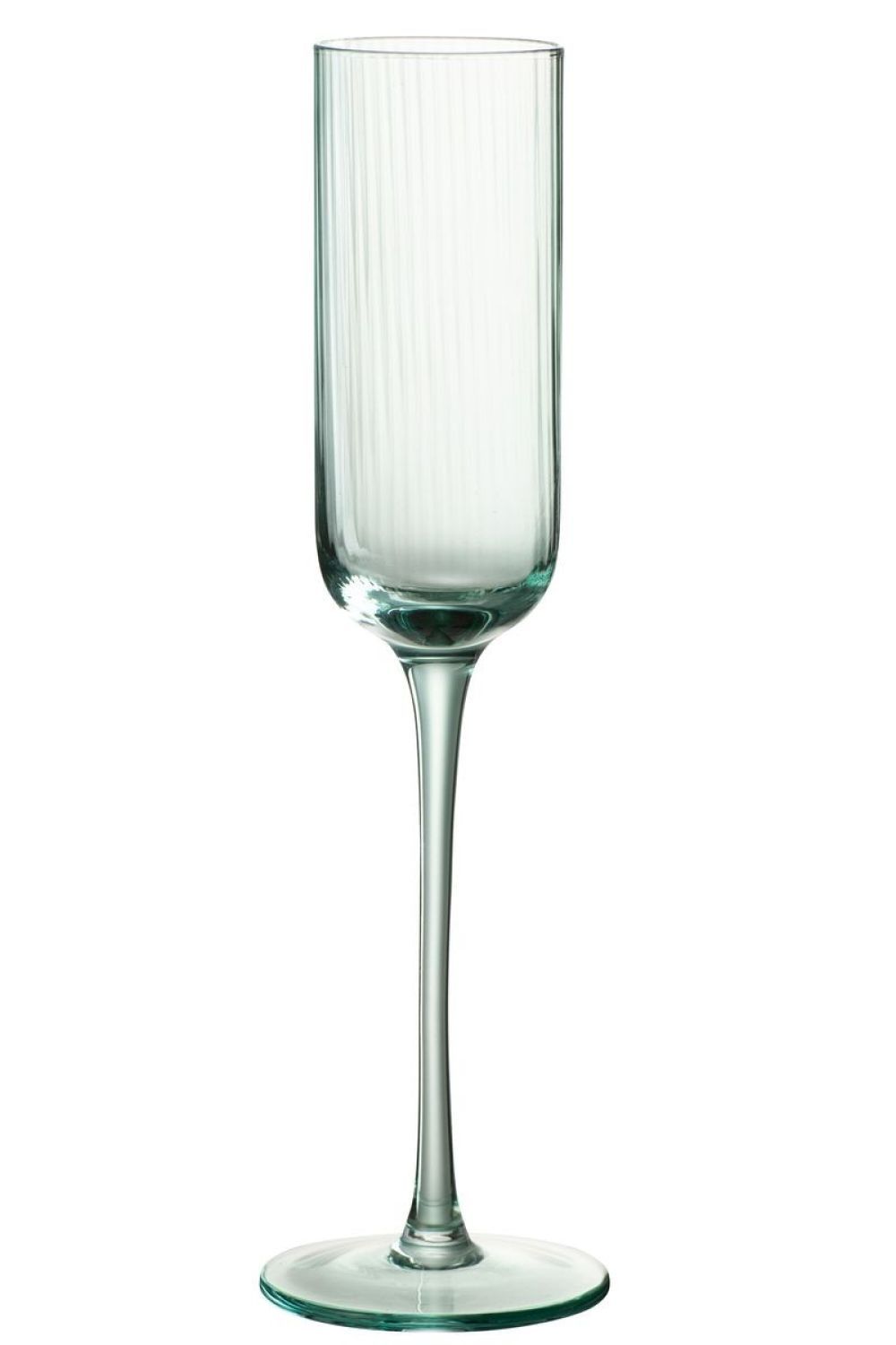 Mentolová sklenička na šampaňské s vroubkováním Ralph - Ø7*26cm / 180ml J-Line by Jolipa - LaHome - vintage dekorace