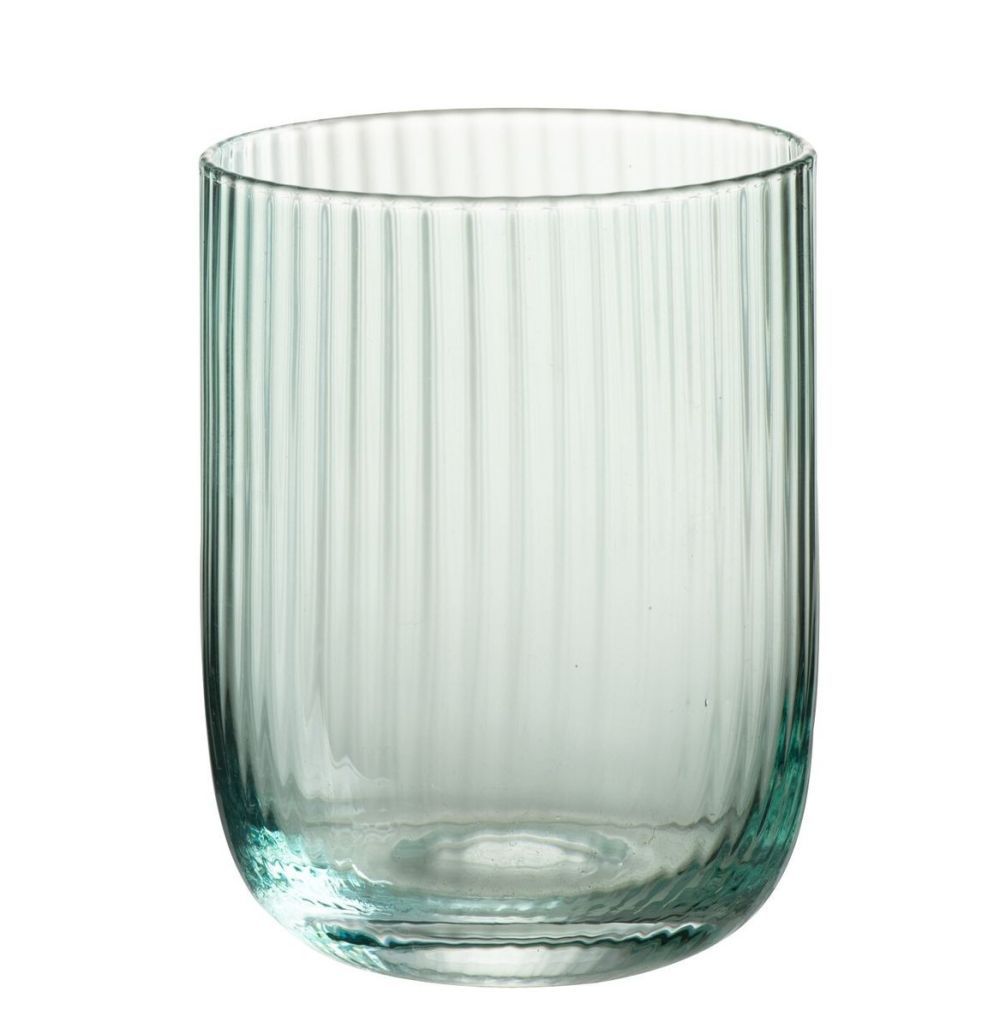 Mentolová sklenička na vodu s vroubkováním Ralph - Ø7*9cm / 260ml J-Line by Jolipa - LaHome - vintage dekorace