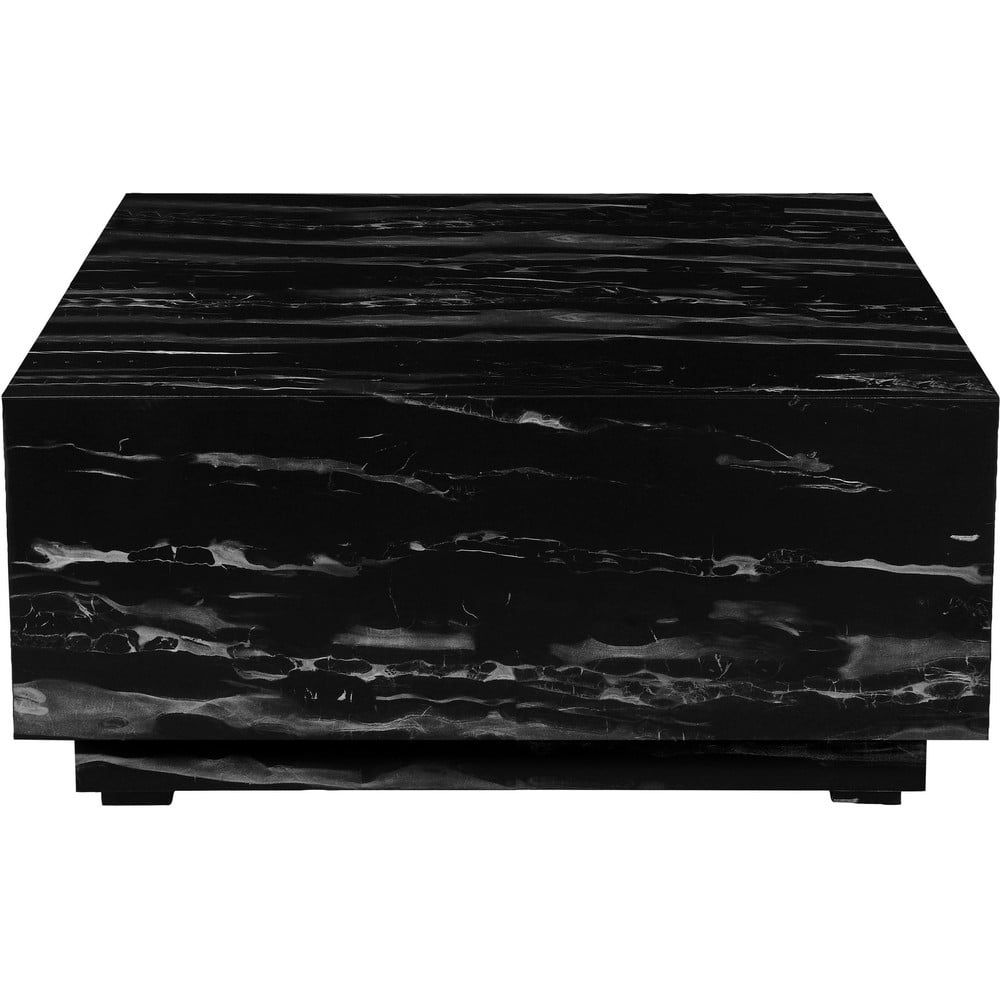 Černý konferenční stolek v dekoru mramoru 100x100 cm Vito - Støraa - Bonami.cz