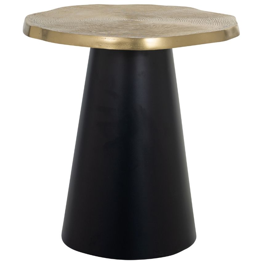 Zlato černý kovový odkládací stolek Richmond Sassy 50 cm - Designovynabytek.cz