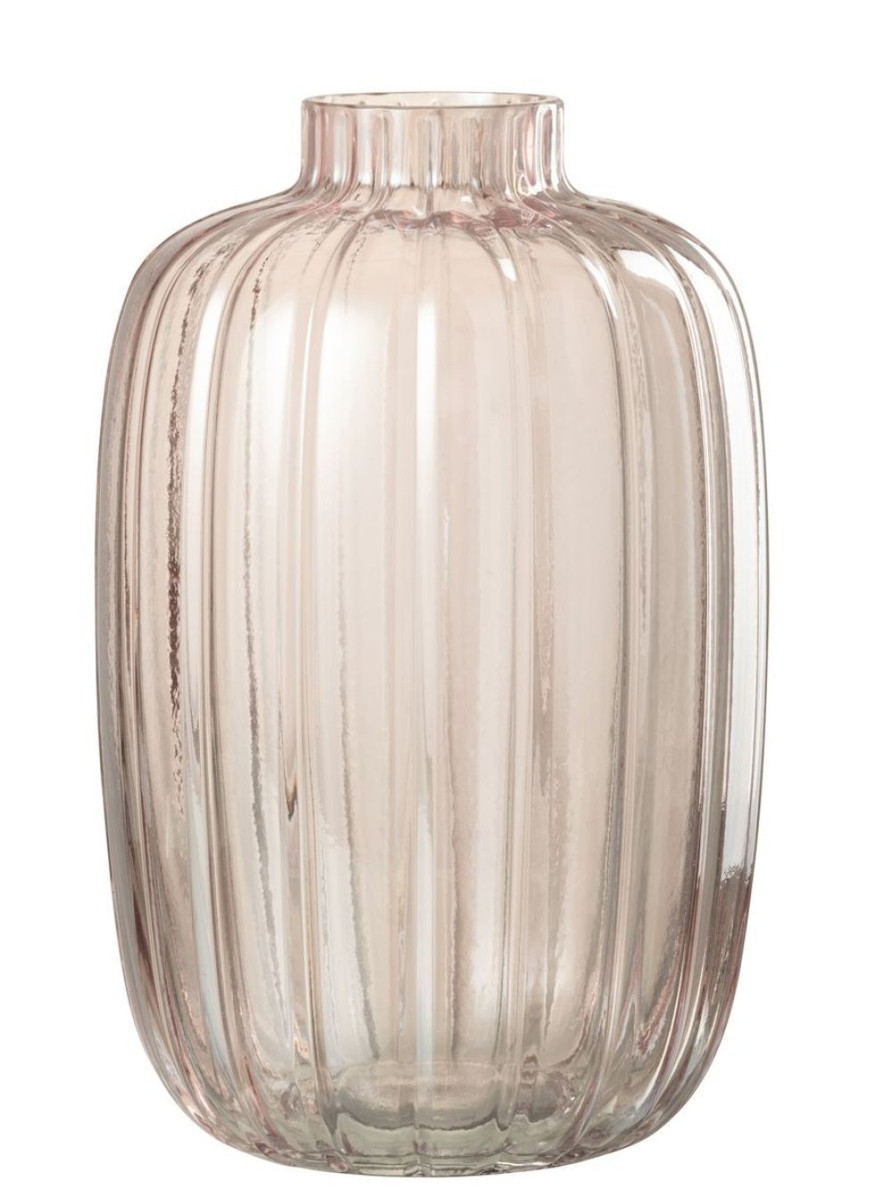 Růžová skleněná váza s úzkým hrdlem Junna M - Ø 16*25 cm J-Line by Jolipa - LaHome - vintage dekorace
