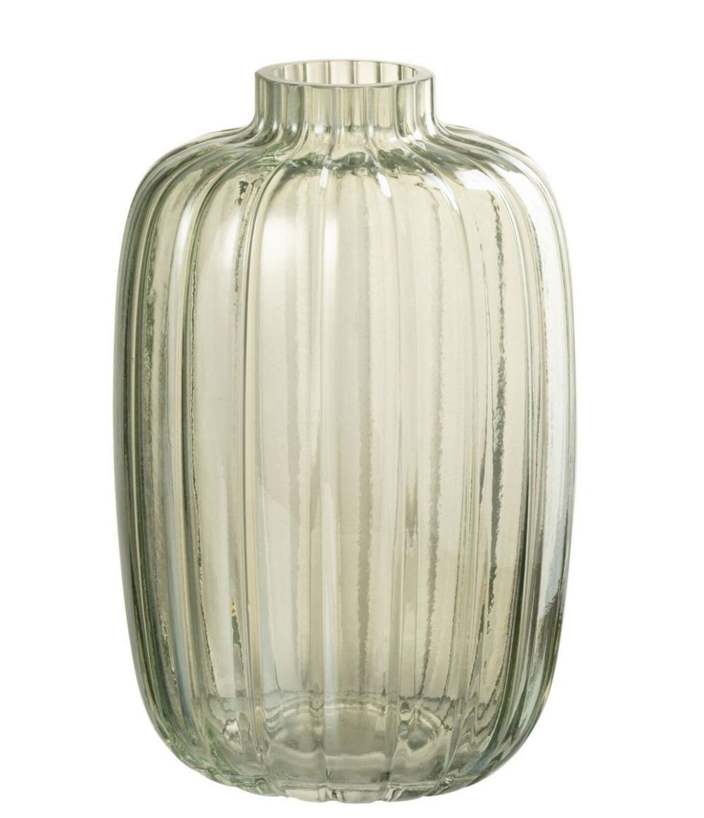Zelená skleněná váza s úzkým hrdlem Junna S - Ø 13*20 cm J-Line by Jolipa - LaHome - vintage dekorace