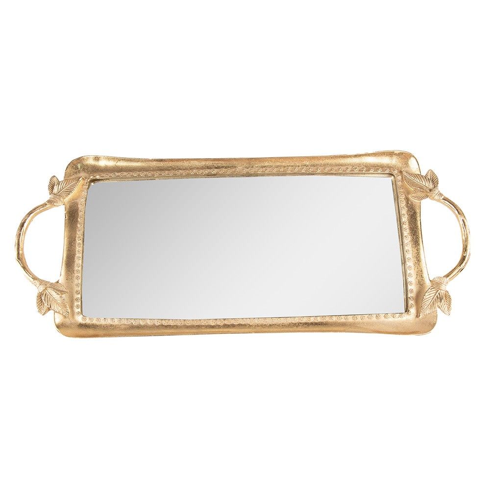 Zlatý dekorativní podnos se zrcadlem - 51*22*3 cm Clayre & Eef - LaHome - vintage dekorace