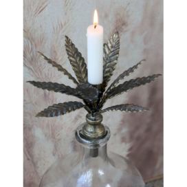 Bronzový antik svícen ve tvaru květu na láhev Floral I - Ø 15*17cm Chic Antique