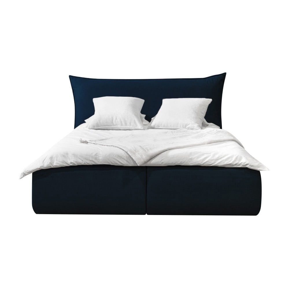 Modrá čalouněná dvoulůžková postel s úložným prostorem s roštem 180x200 cm Jade – Bobochic Paris - Bonami.cz