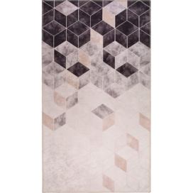Šedo-krémový pratelný koberec běhoun 200x80 cm - Vitaus