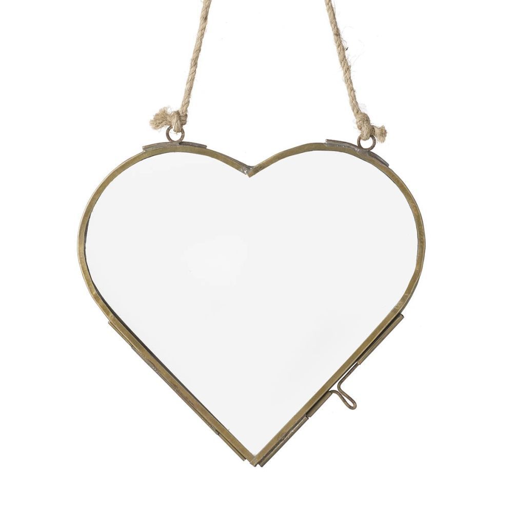 Bronzový antik závěsný fotorámeček ve tvaru srdce Heart - 15*15*1cm Light & Living - LaHome - vintage dekorace
